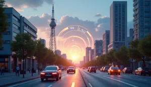 5G vs 4G futuristische Stadt
