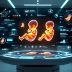 KI Embryologie 2 Babys auf einem Bildschirm