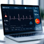 KI Herzinfarkt Vorhersage Monitor mit Herzschlag