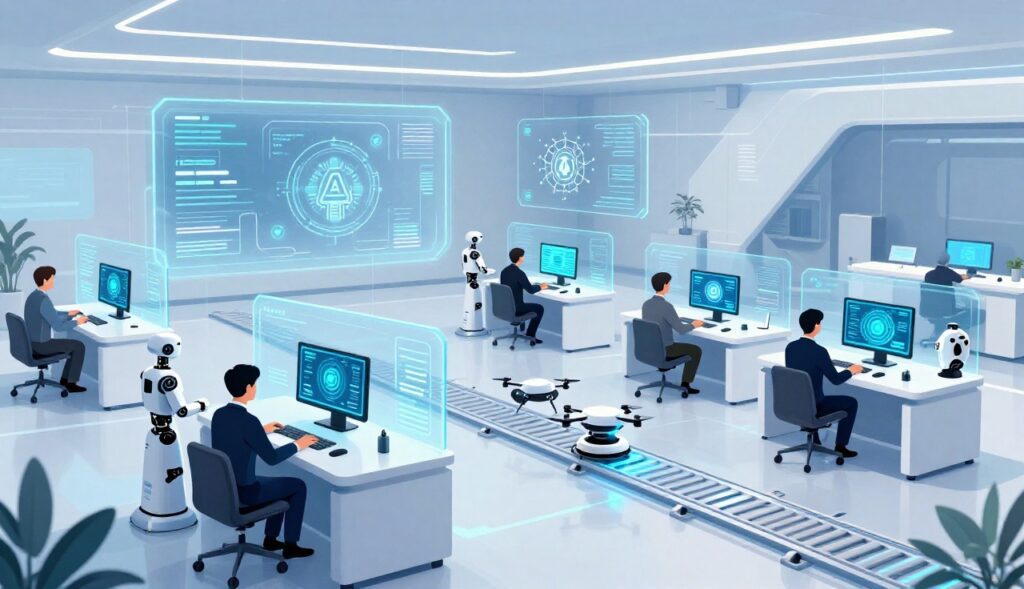 openclaw update 2026 viele KI-Agenten in einem Computerraum